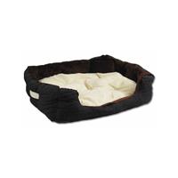 EYEPOWER Hundebett 82x70x20 cm Hundekissen Waschbar Tierkissen Tierbett Katzenbett Katzenkissen Innenkissen Braun-Weiß - 