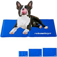RELAXDAYS Kühlmatte Hund, selbstkühlend, abwischbar, robust, mit Gel, Kühldecke für Tiere, Kältedecke 40 x 50 cm, blau