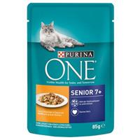 Purina One Senior 7+ Kip Kattenvoer - Kip/ Groene Bonen 6 x 85 g