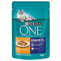 Purina ONE Senior 7+ Kip Kattenvoer - Kip / sperziebonen  (52 x 85 g)