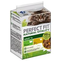 Perfect Fit Natural Vitality Adult 1+ - Kip en Kalkoen (6 x 50 g)