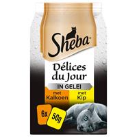 Sheba Delices Du Jour In Gelei - Multipack Pouch 6x50 g - Kattenvoer - Gevogelte