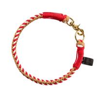 HUNTER Hunde-Halsband Tinnum rot-beige, Breite: ca. 1,4 cm, Länge: ca. 55 cm