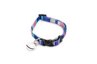 BEEZTEES Stripes - Kattenhalsband - Nylon - Blauw - 20-30 cm