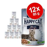 Voordeelpakket Happy Cat Pouch Meat in Sauce 12 x 85 g - Atlantik-Lachs (Zalm)