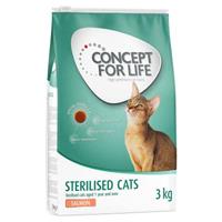 Concept for Life 3kg Sterilised Cats Zalm  Droogvoer Katten