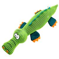 Fehlt Hunde-Plüschspielzeug Mesh Krokodil grün-blau, Maße: ca. 45 x 7 cm