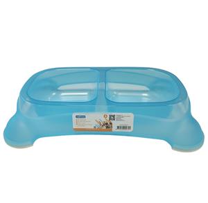 nobleza Voer- en drinkbak voor hond en kat blauw S