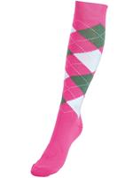 Busse Socken BASIC-KARO III > fresh pink/white/fresh olive