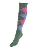 Busse Socken BASIC-KARO III > olive/denim/fresh pink