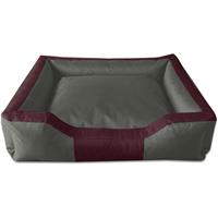 BedDog Hundebett BRUNO, großes Hundekörbchen aus Cordura, waschbares Hundebett vier-eckig mit Rand, Hundesofa:XL (ca. 100x85cm), CHERRY-ROCK