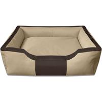 BedDog Hundebett BRUNO, großes Hundekörbchen aus Cordura, waschbares Hundebett vier-eckig mit Rand, Hundesofa:XL (ca. 100x85cm), NAMIB-SAND