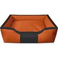 BedDog Hundebett BRUNO, großes Hundekörbchen aus Cordura, waschbares Hundebett vier-eckig mit Rand, Hundesofa:XXXL (ca. 150x110cm), ORANGE-GARDEN