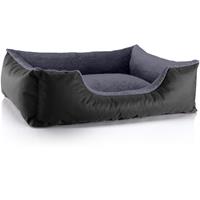 BedDog Hundebett TEDDY, Hundesofa aus Cordura und Microfaser-Velours, waschbares Hundebett mit Rand, Hundekissen vier-eckig:L (ca. 80x65cm), THE-ROCK