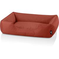 BedDog Hundebett ZARA, Hundesofa aus Cordura, Microfaser-Velours, waschbares Hundebett mit Rand, Hundekissen vier-eckig:XL (ca. 100x85cm), HAZELNUT