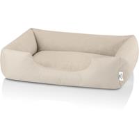 BedDog Hundebett ZARA, Hundesofa aus Cordura, Microfaser-Velours, waschbares Hundebett mit Rand, Hundekissen vier-eckig:XL (ca. 100x85cm),