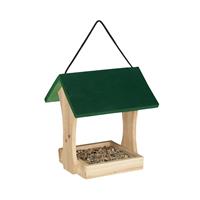 RELAXDAYS Vogelfutterhaus Holz, zum Aufhängen, HBT: 25,5x23x21 cm, Garten, Vogelfutterspender für Kleinvögel, grün/natur