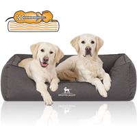 Knuffelwuff Orthopädisches Wasserabweisendes Hundebett Leon aus Velours mit Handwebcharakter XXL 120 x 85cm Anthrazit - 