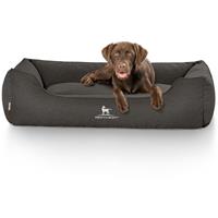 Knuffelwuff Hundebett Crispino aus Velours mit Handwebcharakter Übergröße XXXL 155 x 105cm Schwarz - 