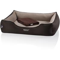 BedDog PREMIUM Orthopädisches Hundebett CLARA, Memory Foam, mit abnehmbaren Bezug:MELANGE (beige/braun), XL (ca. 90X80x25cm)