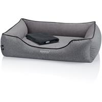 BedDog PREMIUM Orthopädisches Hundebett CLARA, Memory Foam, mit abnehmbaren Bezug:ROCK (grau), XL (ca. 90X80x25cm)