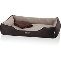 BedDog PREMIUM Orthopädisches Hundebett CLARA, Memory Foam, mit abnehmbaren Bezug:MELANGE (beige/braun), XXL (ca. 110x75x25cm)