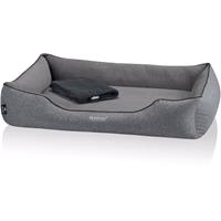 BedDog PREMIUM Orthopädisches Hundebett CLARA, Memory Foam, mit abnehmbaren Bezug:ROCK (grau), XXL (ca. 110x75x25cm)