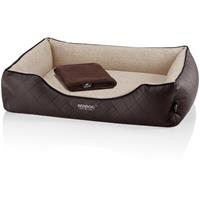 BedDog PREMIUM Orthopädisches Hundebett WUFFI, Memory Foam, mit abnehmbaren Bezug:MELANGE (beige/braun), XL (ca. 90X80x25cm)