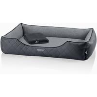 BedDog PREMIUM Orthopädisches Hundebett WUFFI, Memory Foam, mit abnehmbaren Bezug:ROCK-FLOW (grau/grau), XXL (ca. 110x75x25cm)