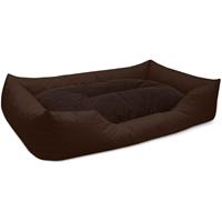 BedDog Hundebett MIMI, Hundesofa aus Cordura, Microfaser-Velours, waschbares Hundebett vier-eckig mit Rand, Hundekissen:XXL (ca. 120x85cm), CHOCOLATE