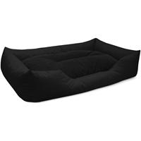 BedDog Hundebett MIMI, Hundesofa aus Cordura, Microfaser-Velours, waschbares Hundebett vier-eckig mit Rand, Hundekissen:XXXL (ca. 150x110cm), BLACK