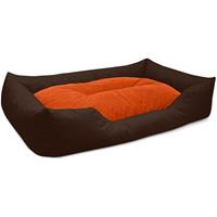 BedDog Hundebett MIMI, Hundesofa aus Cordura, Microfaser-Velours, waschbares Hundebett vier-eckig mit Rand, Hundekissen:XXXL (ca. 150x110cm), SUNSET