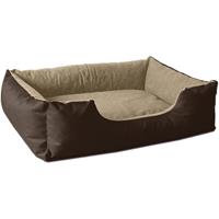 BedDog Hundebett LUPI, Hundesofa aus Cordura, Microfaser-Velours, waschbares Hundebett mit Rand, Hundekissen vier-eckig:XL (ca. 100x85cm), MELANGE