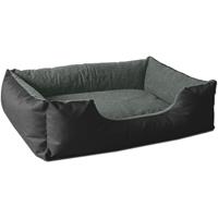 BedDog Hundebett LUPI, Hundesofa aus Cordura, Microfaser-Velours, waschbares Hundebett mit Rand, Hundekissen vier-eckig:XL (ca. 100x85cm), THE-ROCK