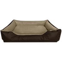 BedDog Hundebett LUPI, Hundesofa aus Cordura, Microfaser-Velours, waschbares Hundebett mit Rand, Hundekissen vier-eckig:XXL (ca. 120x85cm), MELANGE