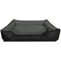 BedDog Hundebett LUPI, Hundesofa aus Cordura, Microfaser-Velours, waschbares Hundebett mit Rand, Hundekissen vier-eckig:XXL (ca. 120x85cm), THE-ROCK