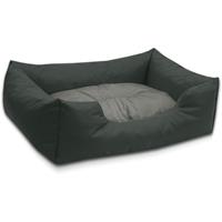 BedDog Hundebett MIMI, Hundesofa aus Cordura, Microfaser-Velours, waschbares Hundebett vier-eckig mit Rand, Hundekissen:XL (ca. 100x85cm), ROCK-FLOW