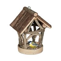 RELAXDAYS Vogelfutterhaus Holz, zum Aufhängen, Garten, Vogelfutterspender Kleinvögel, HxBxT 22,5 x 17 x 13,5 cm, natur