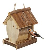 RELAXDAYS Vogelfutterhaus Holz, zum Aufhängen, Garten, Vogelfutterspender Kleinvögel, HxBxT 19,5 x 15 x 12,5 cm, natur