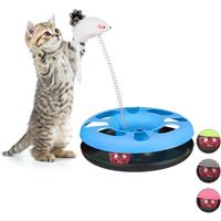 RELAXDAYS Katzenspielzeug Maus, Kugelbahn, Ball mit Glöckchen, Cat Toy, interaktiv, Training & Beschäftigung, hellblau