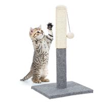 RELAXDAYS Kratzstamm, Kratzsäule für Katzen, freistehend, Kratzstange mit Sisalstamm & Spielball, Indoor, H: 54 cm, grau