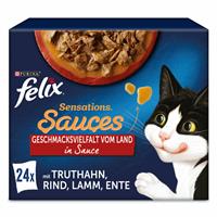 Felix 20 + 4 gratis!  Sensations in Gelei 24 x 85 g - Vlees mix 24 x 85 g