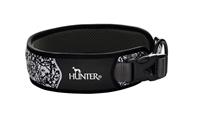 HUNTER Hundehalsband Divo Reflect schwarz, Breite: ca. 4,5 cm, Halsumfang: ca. 45 - 55 cm