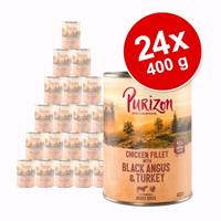 Purizon Voordeelpakket  Adult 24 x 400 g - Black Angus & Kalkoen met Zoete Aardappel en Cranberry