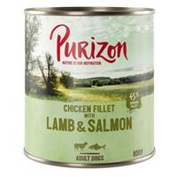 Voordeelpakket: Purizon 12 x 800 g - Wild & Konijn met Pompoen en Cranberry's