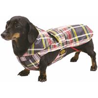FASHION DOG Hunde-Regenmantel speziell für Dackel - Tartan - 33 cm - 