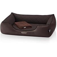 BedDog PREMIUM Orthopädisches Hundebett BUFFY, Memory Foam, Kunstleder, mit abnehmbaren Bezug:CHOCOLATE (braun), L - 