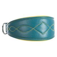 TRIXIE Active Comfort Halsband voor Windhonden, Petrol/Geel Maat XS 21-26cm B40mm