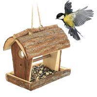 RELAXDAYS Vogelfutterhaus, Holz, Futterhaus zum Aufhängen, HBT: 18 x 13,5 x 19,5 cm, Futterstelle für Wildvögel, natur