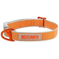 SICCARO Hunde-Halsband Sealines silber-orange, Breite: ca. 2 cm, Länge: ca. 28 - 36 cm